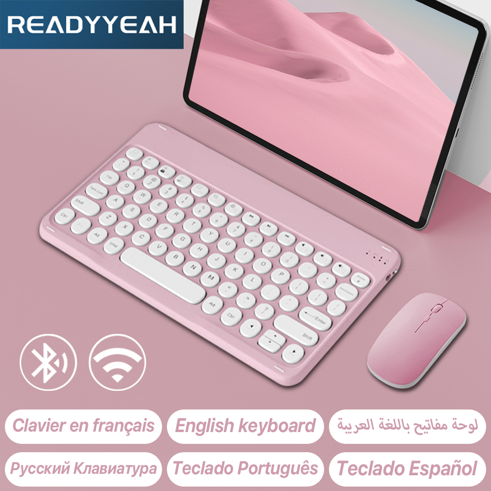 Mini Wireless Mouse - คีย์บอร์ดและเมาส์ไร้สายสำหรับ Apple Samsung คีย์บอร์ดบลูทูธสำหรับ iPad iPhone