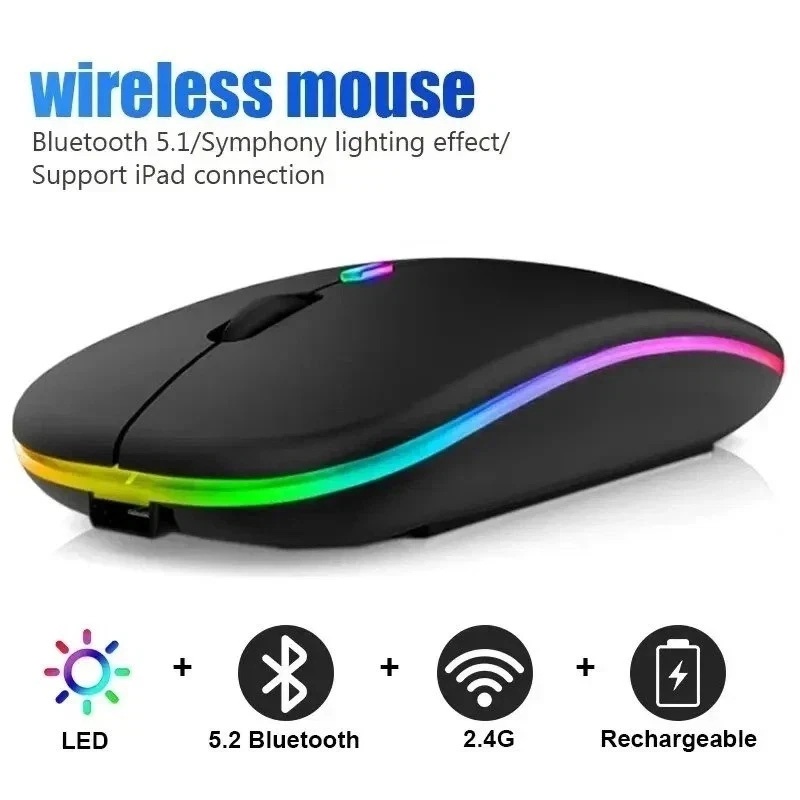 Mini Wireless Mouse - เมาส์ไร้สาย บลูทูธ โหมดคู่ จับถนัดมือ ควบคุมคอมพิวเตอร์ได้ทุกวัน สำหรับอุปกรณ์บลูทูธ
