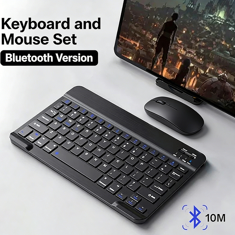 Mini Wireless Mouse - JP-บลูทูธคีย์บอร์ดและเมาส์สำหรับไอแพด เสี่ยวมี่ ซัมซุง หัวเว่ยโทรศัพท์แท็บเล็ตสลิมมินิคีย์บอร์ดไร้สายสำหรับแอนดรอย ไอโอเอส วินโดวส์