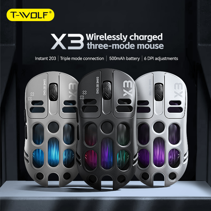 Laptop Accessories Rgb - 2026 อุปกรณ์เสริมสำหรับเกมคอมพิวเตอร์น้ำหนักเบาดีไซน์แบบกลวงออกเมาส์ไร้สายบลูทูธ 3 โหมดแล็ปท็อปแบบชาร์จไฟได้ไฟแบ็คไลท์ RGB