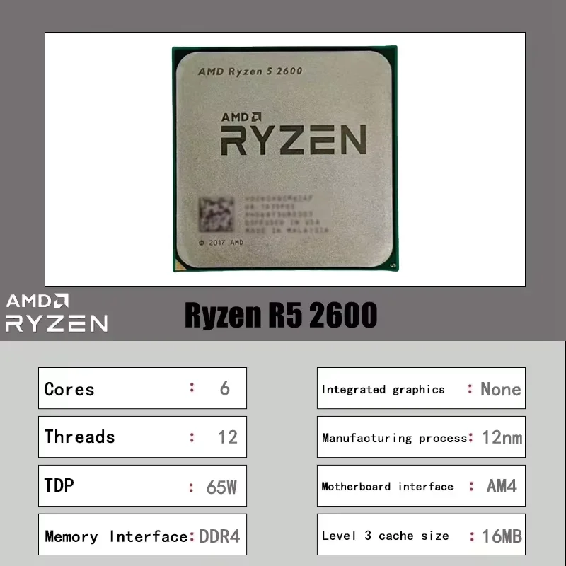 ซีพียู AMD Ryzen 5 2600 AM4 รา - Amd Cpu Ryzen 5 บทวิจารณ์และราคา
