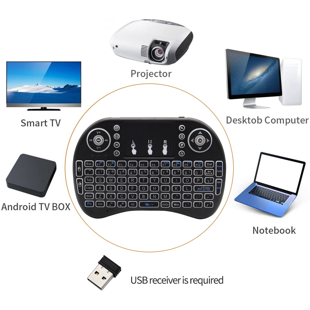 Backlit เมาส์ภาษาอังกฤษภาษารัส - Mini Wireless Mouse บทวิจารณ์และราคา