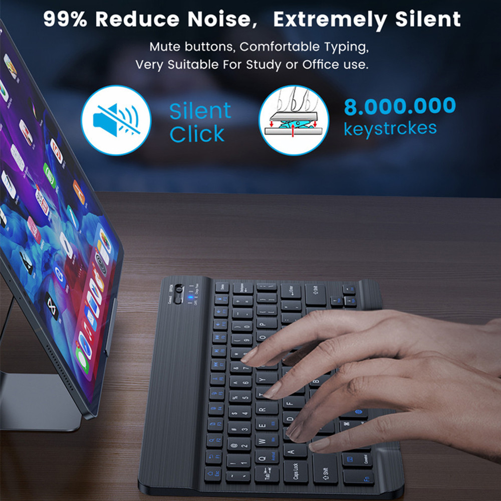 10 นิ้วคีย์บอร์ดไร้สายบลูทูธมิ - Mini Wireless Mouse บทวิจารณ์และราคา