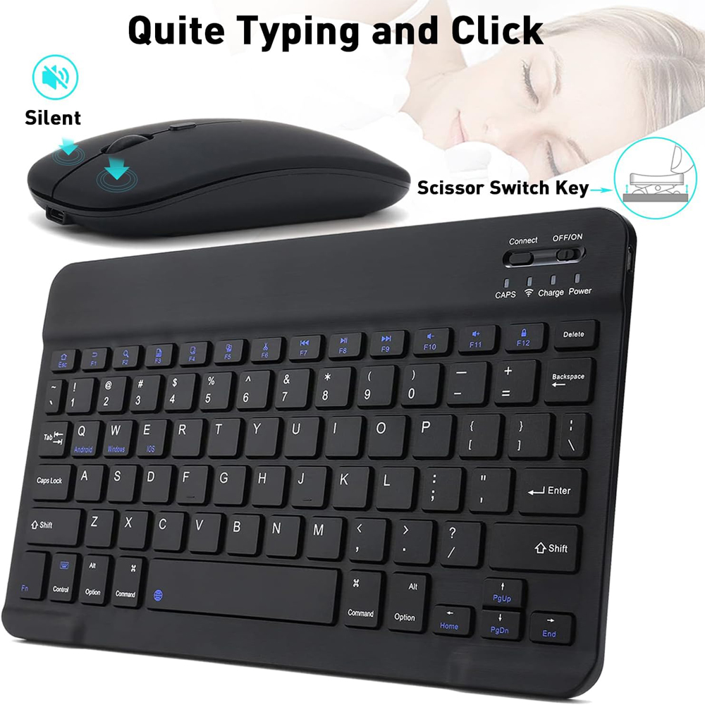 10 นิ้วคีย์บอร์ดไร้สายบลูทูธมิ - Mini Wireless Mouse บทวิจารณ์และราคา
