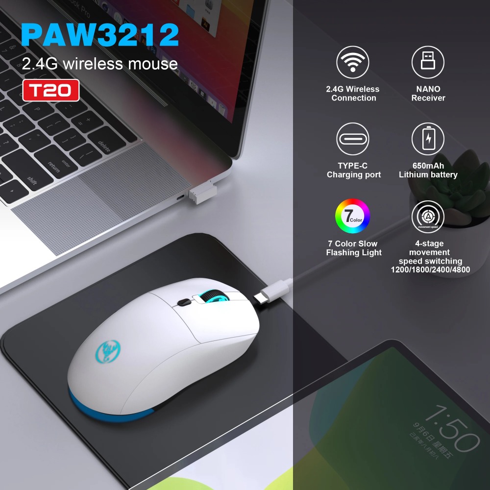 เมาส์ไร้สายแบบชาร์จไฟได้ 2.4G  - Laptop Accessories Rgb บทวิจารณ์และราคา