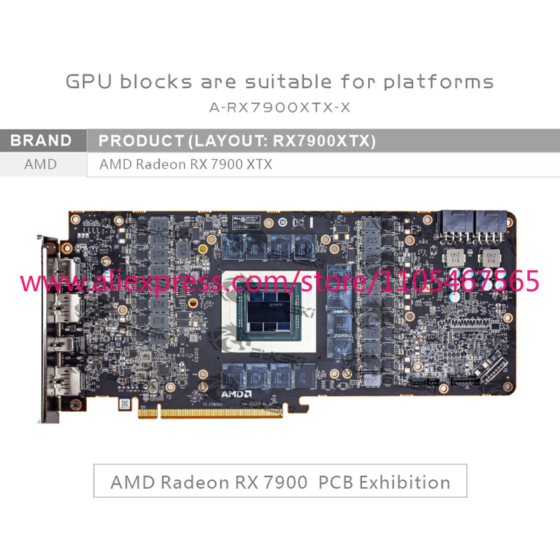 1PCS A-RX7900XTX-X บล็อกน้ำสำห - Amd Vga Rx 7900 Xtx บทวิจารณ์และราคา